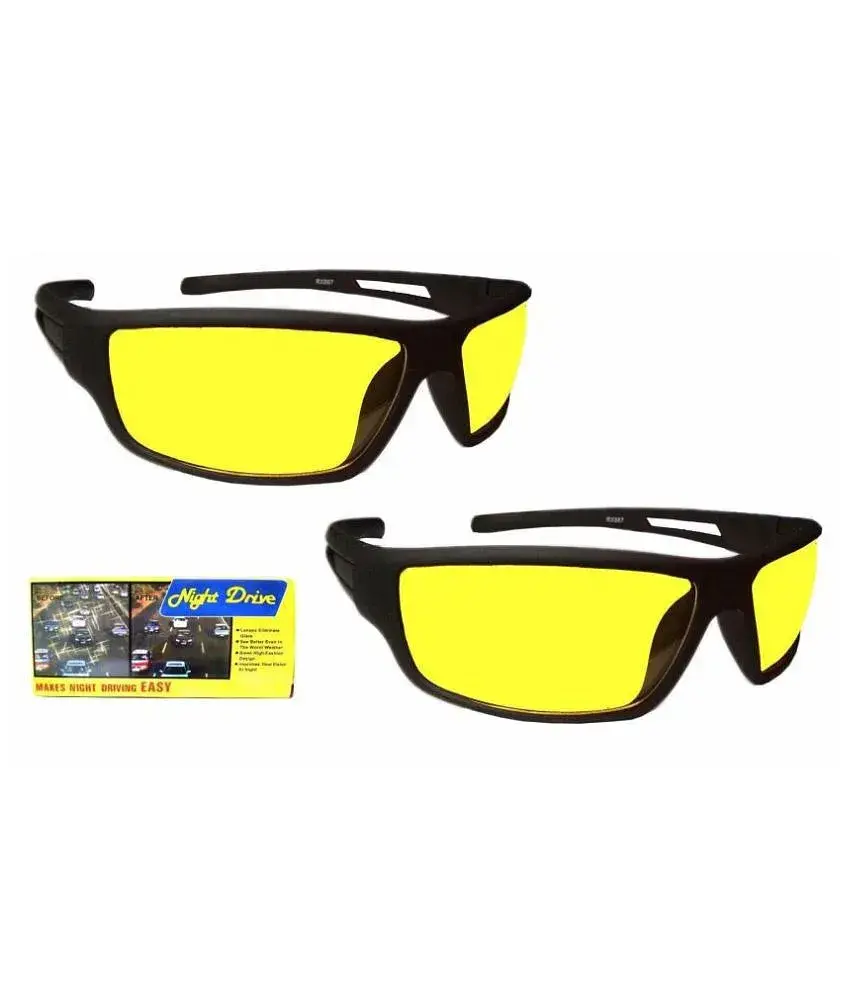 HD NV Night Vision Glasses Best Quality Yellow Color Glasses In Best Price Set Of 2