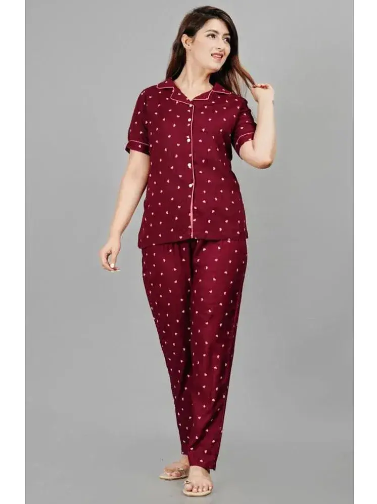 POOPII Multi Color Cotton Women s Nightwear Nightsuit Sets Pack of 1 Buy POOPII Multi Color Cotton Women s Nightwear Nightsuit Sets Pack of 1 Online at Best Prices in India on Snapdeal