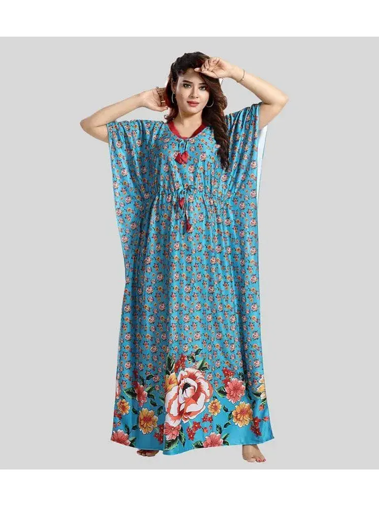 Gutthi Blue Satin Women s Nightwear Kaftan Night Dress Pack of 1 Buy Gutthi Blue Satin Women s Nightwear Kaftan Night Dress Pack of 1 Online at Best Prices in India on Snapdeal